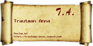 Trautman Anna névjegykártya